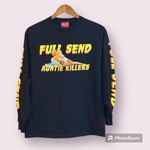 FULL SEND Nelk Boys Auntie Killers Graphic Long Sleeve Tee